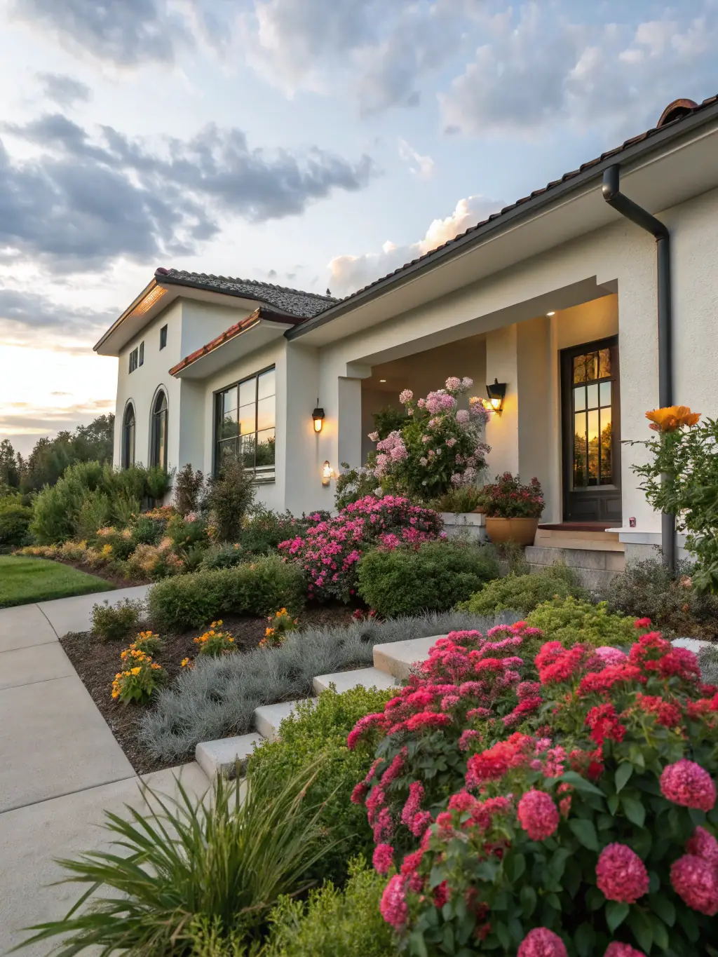 An image of a completely renovated home exterior with new siding, windows, and landscaping, highlighting Homecraftpro's full property renovation services.